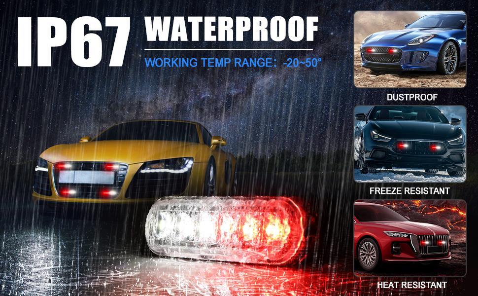 DIBMS LED Signal Strobe Lights - Red and White Flashing Signal Light for Construction and Hazard, Dual Color LED Stroboscopic indicator Lights