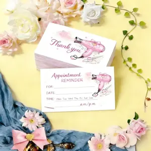 50 Appointment Reminder Cards, Thank You Cards, Hair Salon Booking Cards, Nail Shop Booking Cards, Beauty Salon Booking Cards