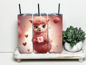 Llama Valentine's Day  20 oz tumbler with straw