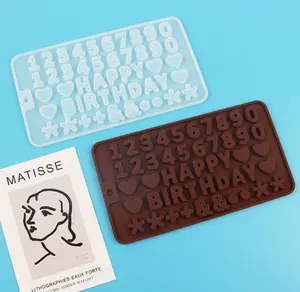 Digital Letter Silicone Baking Mold, ABC alphabet and 123 number shape design. Flexible reusable material, easy demolding, ideal for chocolate, biscuit, ice and handmade cake making. Practical DIY baking tool for home dessert crafting and festive pastry