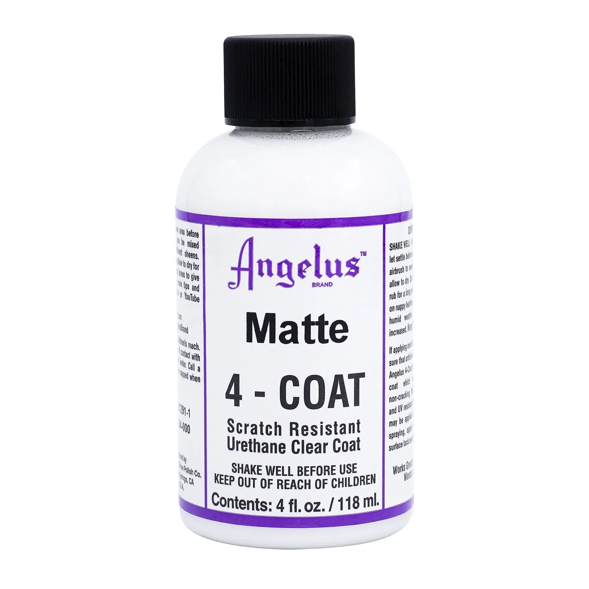 Angelus Matte 4-Coat, Scratch Resistant Urethane Clear Coat, Clear Coat, Top Coat, Matte Angelus Matte 4-Coat, Scratch Resistant Urethane Clear Coat, Clear Coat, Top Coat, Matte