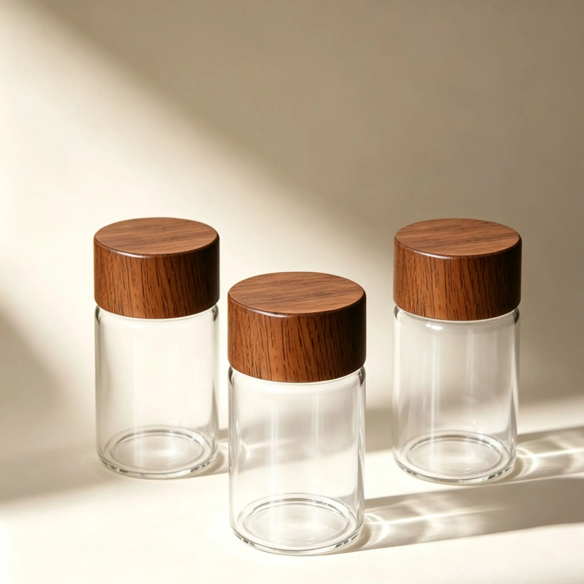 3PCS Portable Mini Glass Storage Jars with  Lids, Spice Jar Set, Spice Containers for Travel, Picnics, Camping & Kitchen Use,Suitable for storing various seasonings and tea leaves, Travel Container Bottle, Storage Bottles