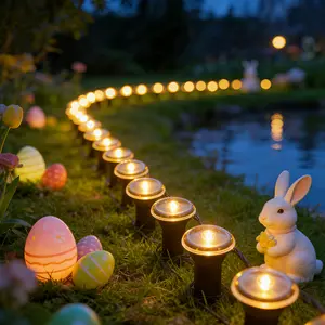 30 LED Solar Garden Path Lights, Outdoor Courtyard Lights, 8 Flashing Modes, Easy-to-Install Landscape Lighting, Suitable for Sidewalks, Courtyards, Weddings, Lawns, Pathways, Walkways, and Holiday Decorations like Easter