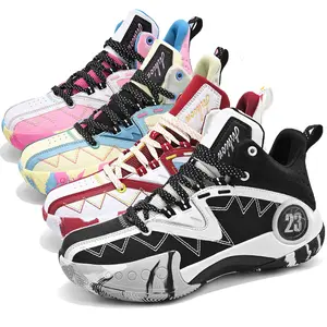 ASHION Men's Basketball Shoes High-Top Athletic Sneakers With Striped Rubber Damping Sole Non-Slip Breathable Training Shoes Shock Absorption Basketball Trainers For Men & Teens