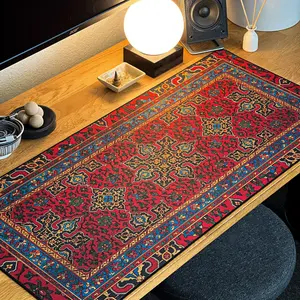 Persian Rug Desk Mat, Vintage Aesthetic Gaming Mouse Pad, Large Computer Keyboard Mat for Desk Setup Decor