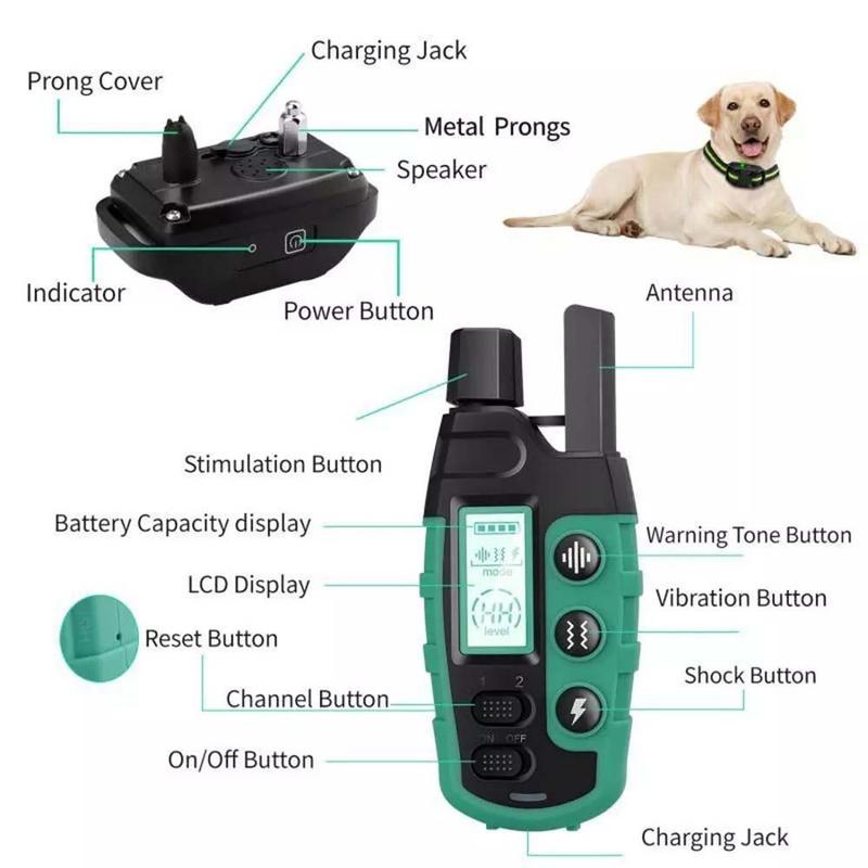 Rechargeable Dog Training Collar-3300FT Dog Training Behavior Aid, IP67 Waterproof Receiver, with 3 Training Modes training mode, for 5-120lbs Small Medium Large Dogs accessories