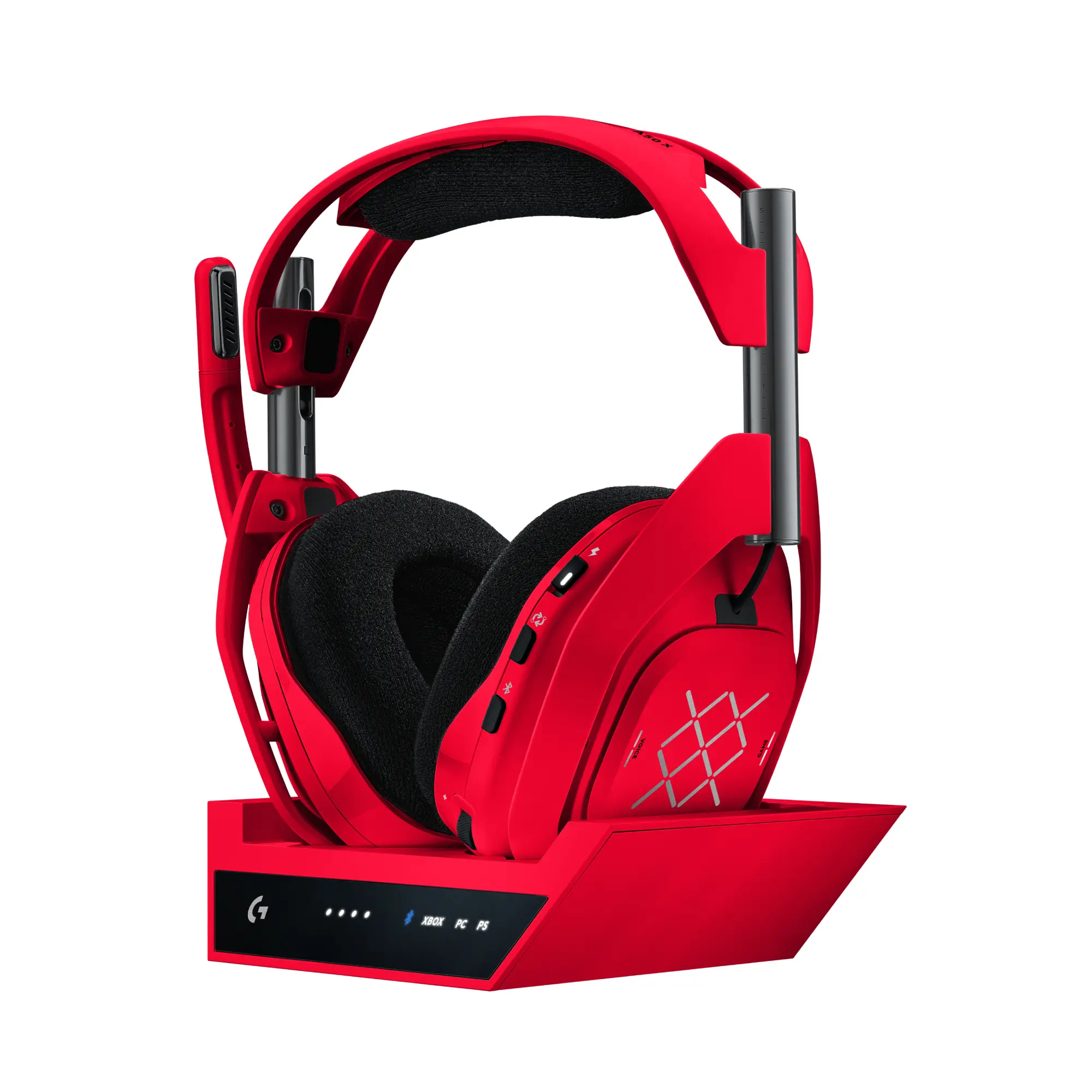 Logitech G Astro A50 X Wireless Gaming Headset + Base Station, PLAYSYNC Video & Audio Switcher, HDMI 2.1 4K 120 Hz, 24 h Battery, 2.4 GHz & Bluetooth, for PC, PS5, Xbox - Mars Red