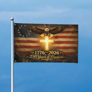 Double-sided American Flag 250th Anniversary Edition Heavy Duty Outdoor US Flag We The People 1776-2026 Patriotic Decor for 4th of July Independence Day Yard Garden Home