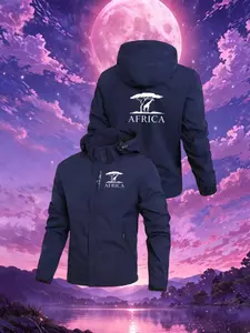 Africa Brand African Element Jacket, American Street Style Loose Hooded Windproof Coat, Fashionable All-Season Outerwear