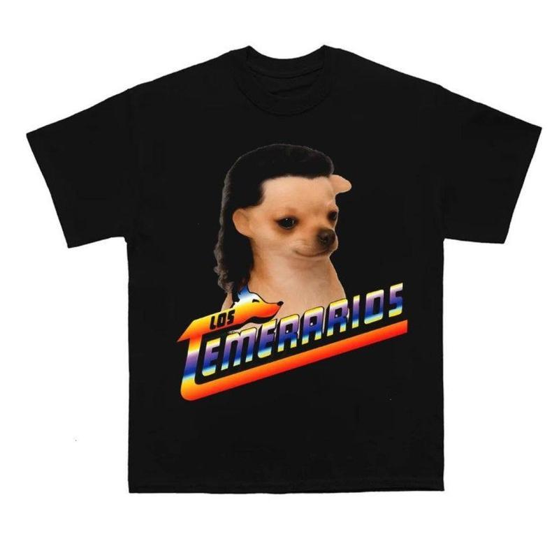 Los Temerarios Dog Graphic T-Shirt, Funny Retro Chihuahua Meme Tee, Unisex Vintage Style Top