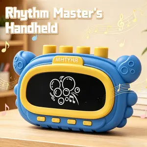 Fashion Cute Crab Handheld Rhythm Game Machine Novel Jumping Game Playing Toy Easy Carry Leisure Entertainment Ornament Perfect For Trip Rest Party Pastime Office Break Amusement Thoughtful Gift For Young Users