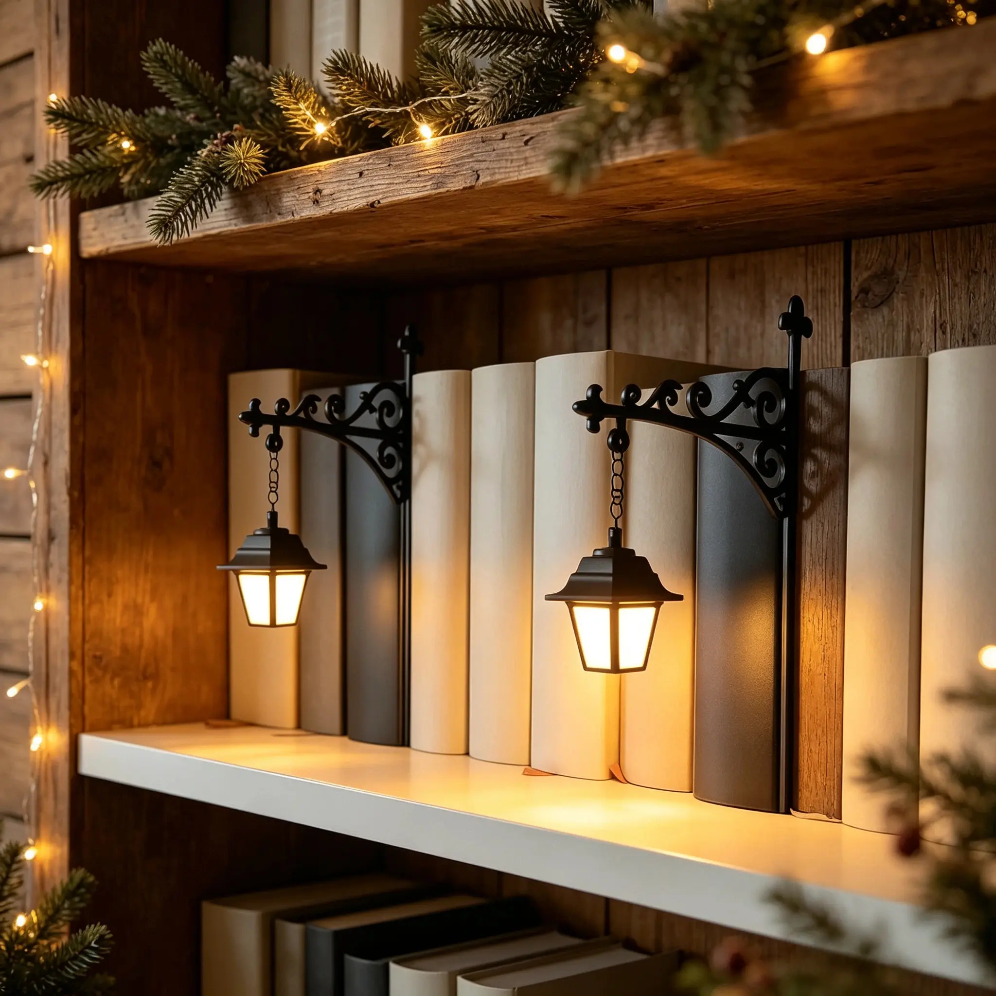 BookTok Viral Bookshelf Decor Light, Warm LED Hanging Lantern, Cozy Reading Nook Ambient Lamp, Spooky Season Halloween Gift for Bibliophiles & Bookworms