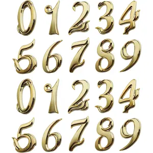 Mailbox Numbers, 3 Inch House Door Numbers Stick  Apartment Office Hotel  Room Doors or Decor Project for Address Sign,  Metal Shinny, Pack of 2 Sets. (, 2 Sets)