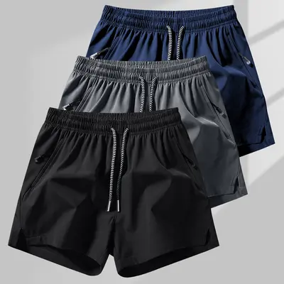 Yuerlian 3 Pack Men's Quick Dry Running Gym Casual Shorts