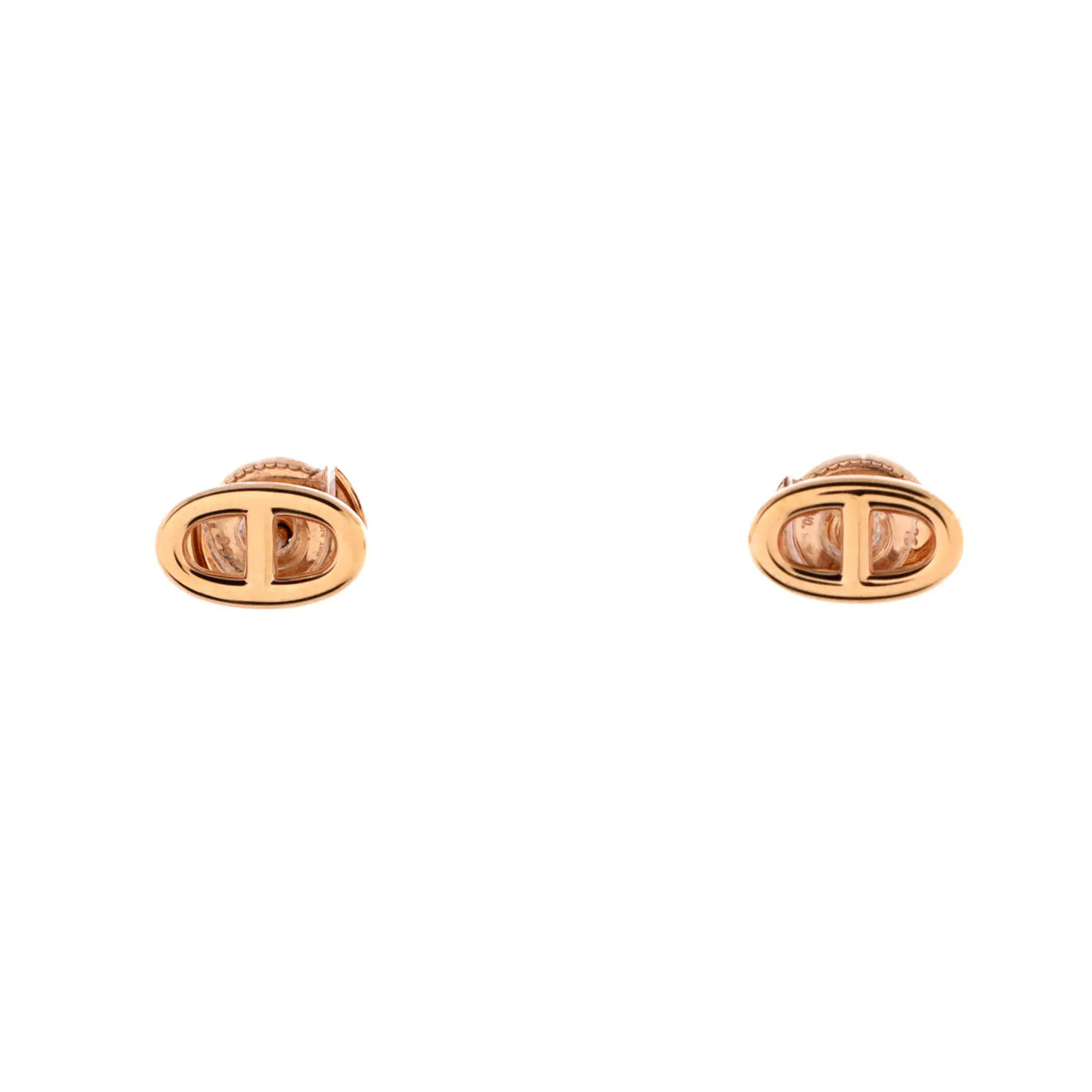 Pre-owned Hermes Farandole Stud Earrings 18K Rose Gold Very Small