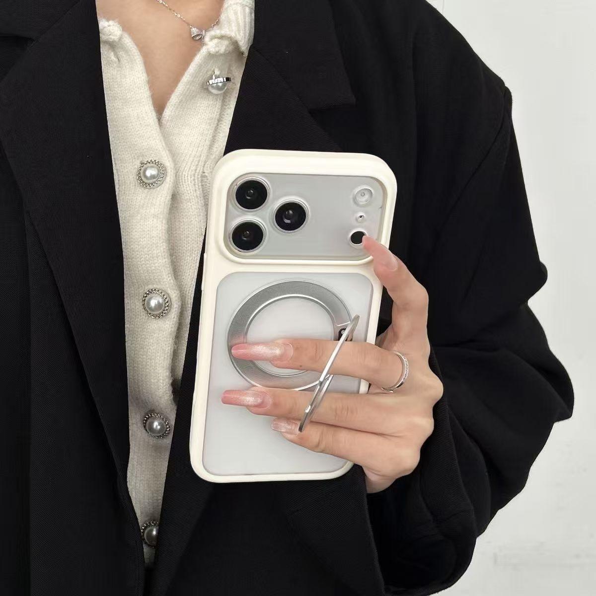 【360° Rotatable Magnetic Stand】Phone Case for iPhone 17 16 15 14 13 12 Pro Max Plus Air, Skin-Friendly Matte Shockproof Case Large Hole Full Body Protection Heavy Duty Cover