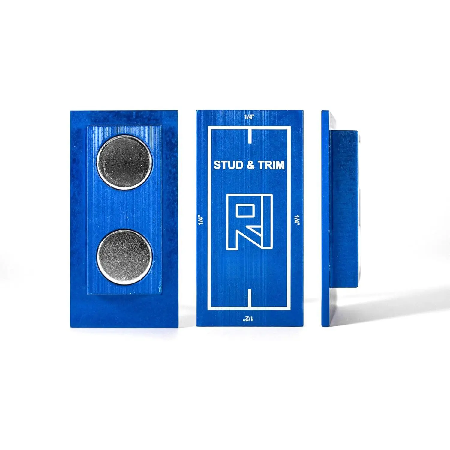 Magnetic Hardware Tool Stud Detector with 1/4" & 1/2" Trim Reveal Gauge, 1/8" Door Gap Reveal Gauge for Baseboard Fit, No Batteries Required
