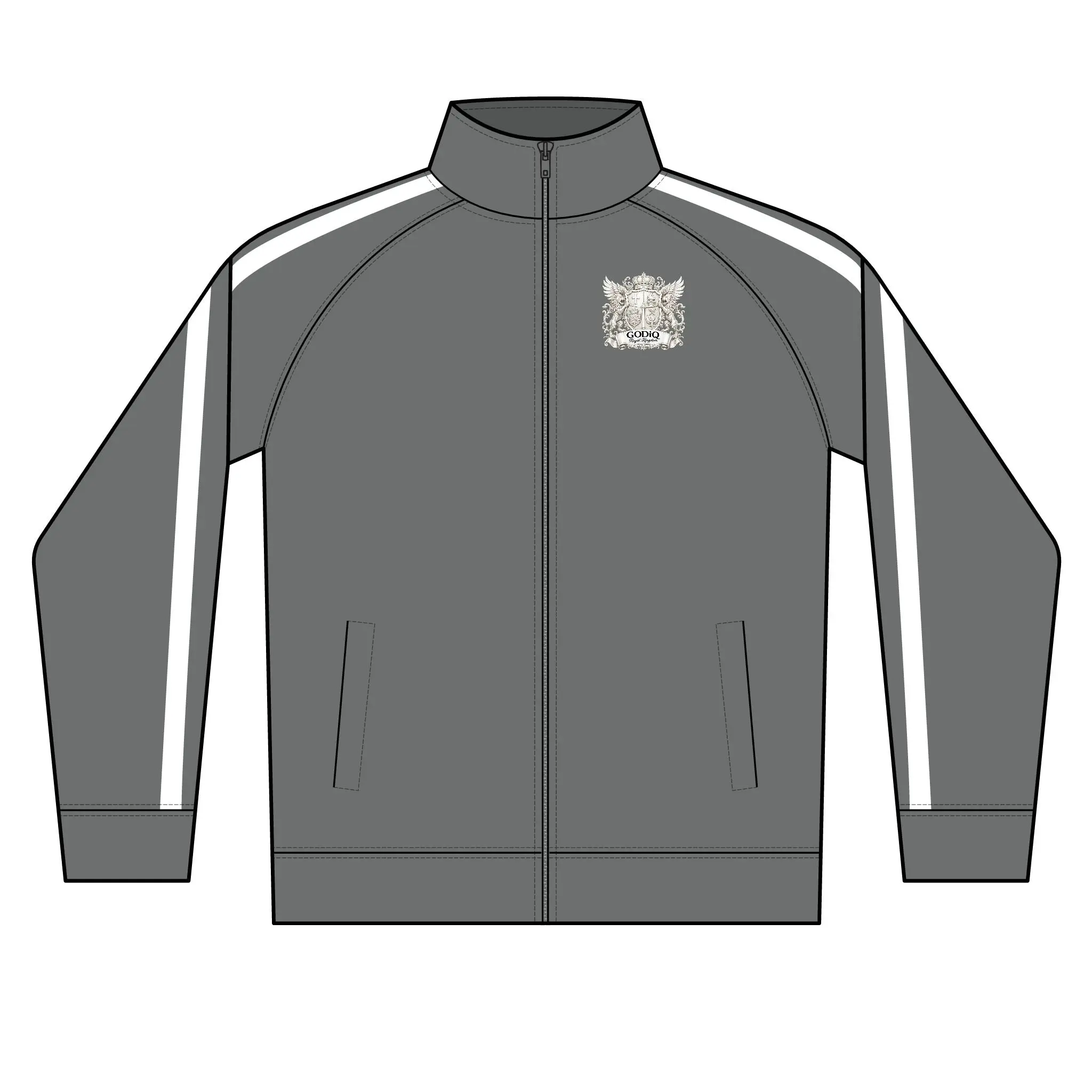 GODiQ Men's Lightweight Poly-Tech Full-Zip Track Jacket