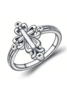 Vintage Cross Ring, Fashion Jewelry for Party, Daily Clothing Decor, Trendy All-match & Exquisite Jewelry for Birthday Gift