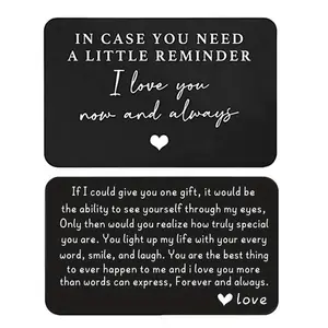 Letter Pattern Engraved Wallet Card, Custom Message Card, 1 Count Romantic Gift for Couple, Gift for Wedding, Birthday, Long Distance Lover