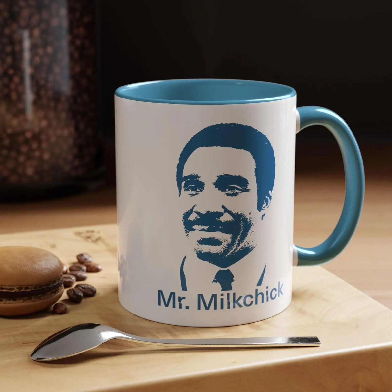 Mr. Milchick Accent Coffee Mug (11, 15oz), Mr. Milchick silhouette art Mug, Severancee mug