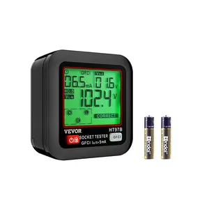 VEVOR Outlet Tester, Electrical GFCI Trip Tester, LCD Display Receptacle Detector for 7 Common Wiring Faults, 3 Prong Socket Detector with Auto Shutoff Low Battery Indicator, CAT II 300V Rating