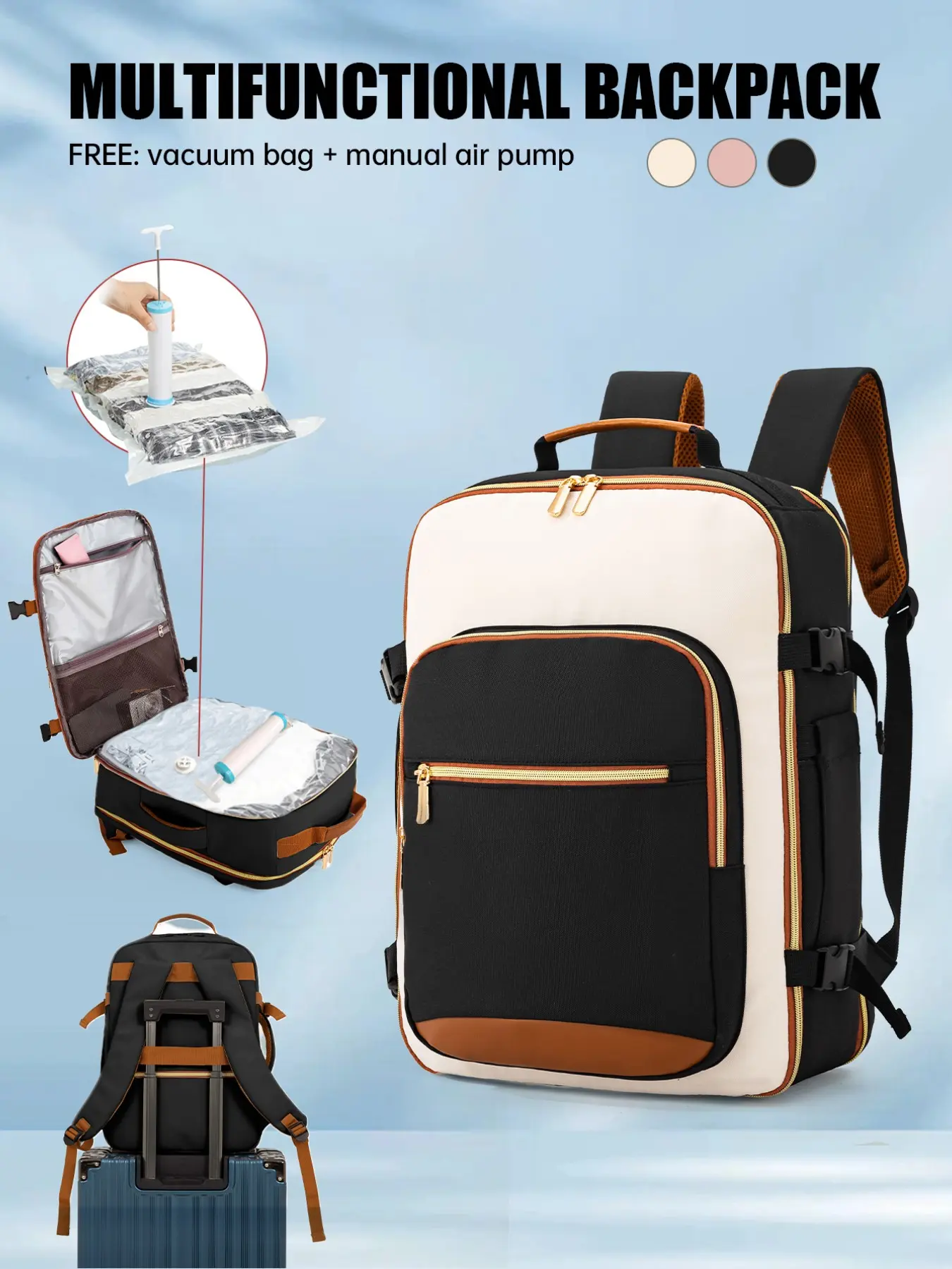 Vacuum Compression Travel Backpack, Easyjet Airline Cabin Luggage Bag,  43x32x12cm, 40L Large Capacity, Anti-Theft, Wear-Resistant, Back-To-School  Gift, Casual Lightweight Backpack - TikTok Shop