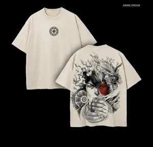 Zuko Avatar The Last Airbender Anime Double Printed Vintage Washed Tee Unisex Oversize Heavyweight Cotton T-shirt for Anime Fans and Lovers Retro distressed anime "Dragon Quest" pattern loose-fitting T-shirt |