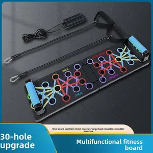 Portable Push Up Board System, with Resistance tube, Multi-Functional Strength Training Equipment for Chest, Abs, Arms & Home Gym