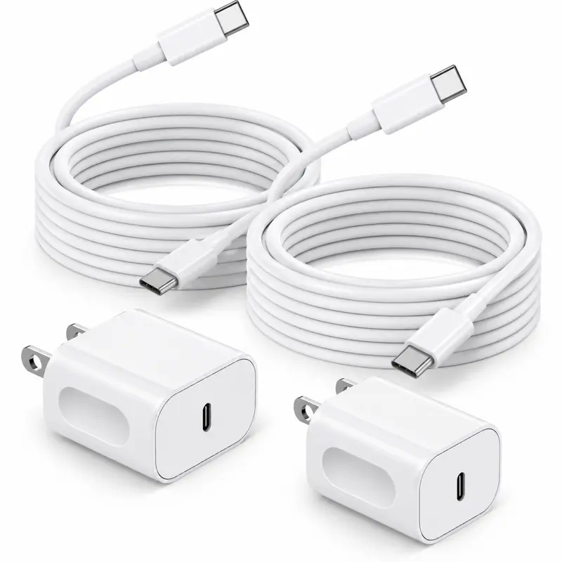 For iPhone 17 Fast Charger,2Pack 20W PD Type C Charger With 10FT Long USBC to C Cable for iPhone 16 15 Pro Plus Pro,iPad Air/iPad Pro 13/12.9/11inch 2020/2021/2022/2024