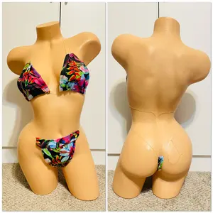 Black Floral Clear String Bikini Outfit