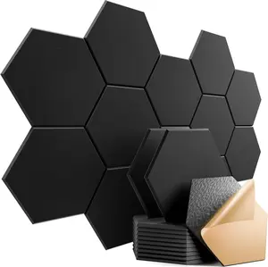 Hexagon Acoustic Wall Panels (12 Pack) – Sound Absorbing Studio Tiles