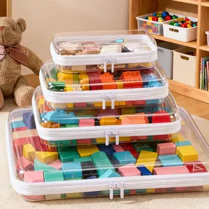 Clear Zipper Storage Box, 3 Counts Portable Waterproof Cosmetic Bags with Zipper, Multifunctional Travel Organizer and Toy Storage Bins