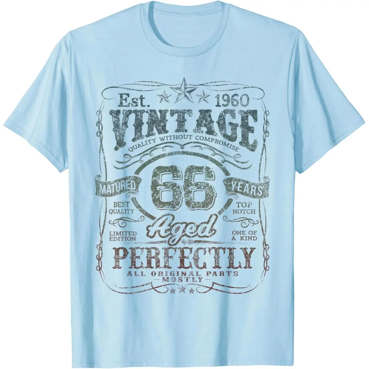 Vintage 1960 Limited Edition Shirt 66 Year Old 66th Birthday T-Shirt Everyday Cotton T-Shirt