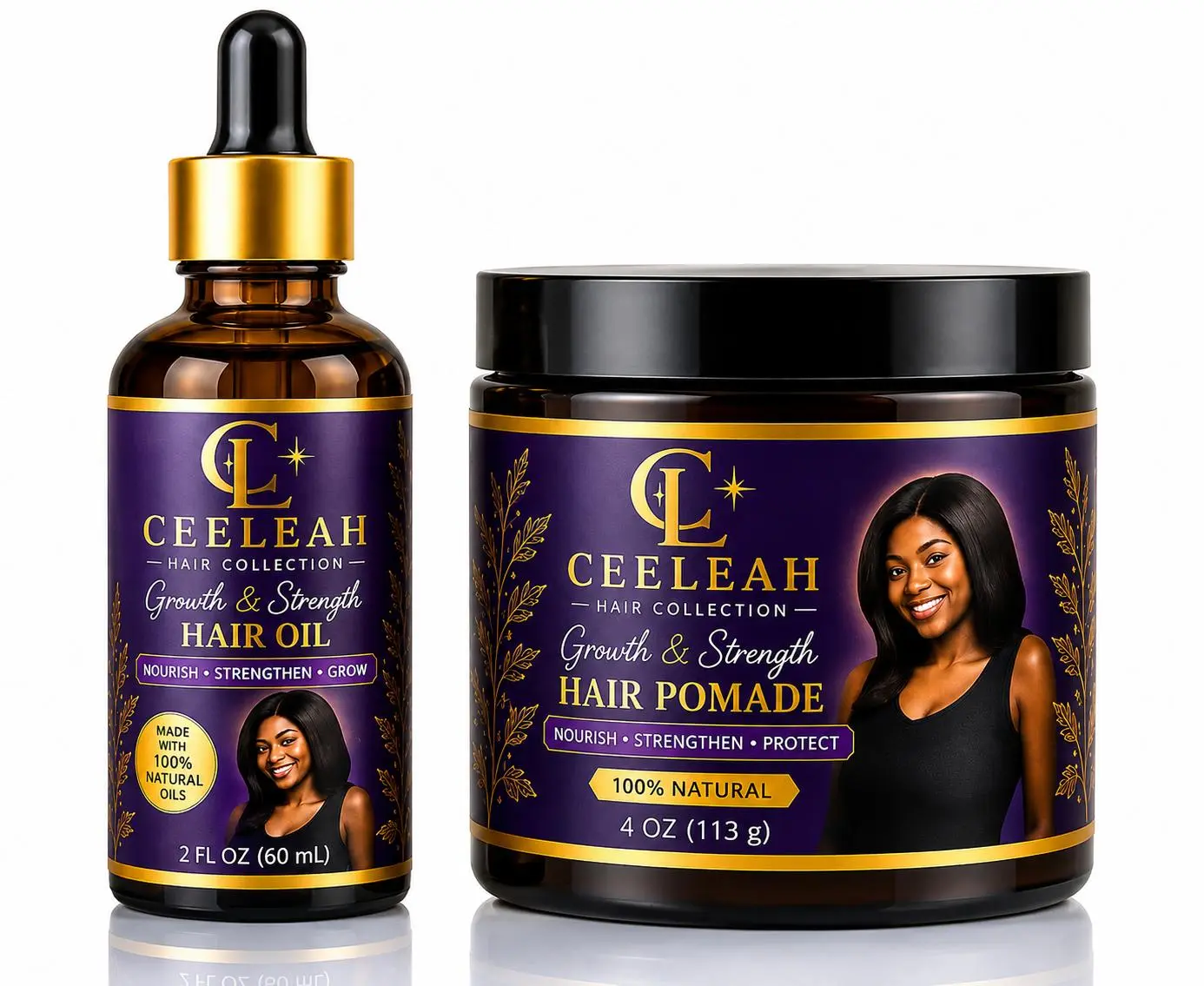 CEELEAH Growth & Strength Hair Care Combo Set – Hair Oil & Hair Pomade | Natural Hair & Scalp Care