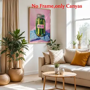 Wall arts Pink Background Blue Cloth Posters Pink Background Canvas Prints Bedroom Decor Living Room Decor Gift Unframed