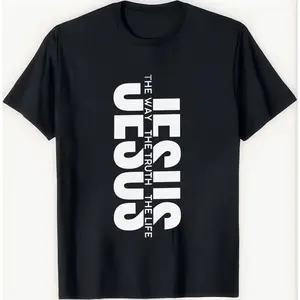 Jesus the Way the Truth the Life Christian Faith T Shirt Religious Apparel Gift for Believers Minimalist Graphic Scripture Clothing Spiritual Worship