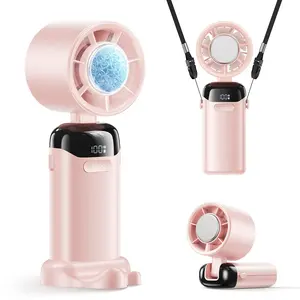 Super Powerful Turbo Fan 21000 RPM- 200 Speed Handheld Fan, 4-in-1 Portable Desk/Neck Fan, Digital Display, 12H Battery