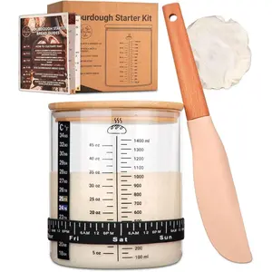 58oz Sourdough Starter Jar Kit – Large Fermentation Jar with Feeding Tracker, Sourdough Starter Recipe Guide, and Bread Baking for Homemade Sourdough