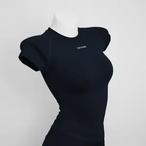 Df Impact Short Sleeve Training Top| Slim Fit Sculpting Workout Top Breathable Quick Dry 4-Way Stretch Buttery Soft