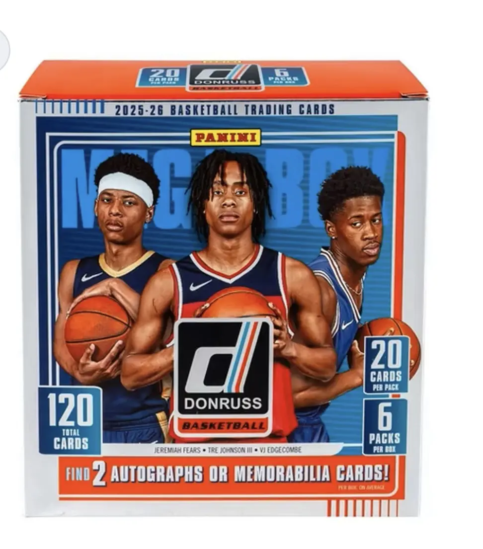 2025/26 Donruss Basketball Mega Box. (2 autos or Mem per box on average)