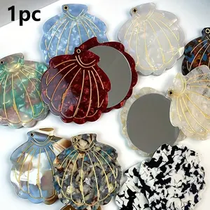 New Acetate Shell Rotating Small Mirror, Minimalist High-End Texture, Portable Touch-Up Makeup Mirror, Mini Travel Makeup Mirror, Elegant Gift for Parties