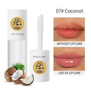 Aoao Coconut Lip Oil, Radiant Glossy Finish, Long-Lasting Hydration, Moisturizing Lip Makeup, 7 Colors Available, Single Item Pack