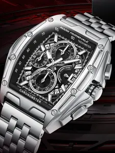 Men's Quartz Watch, Waterproof Multifunctional Business Night Glow Design, Three Eye Six Needle Timer Feature, Model Fw-5080