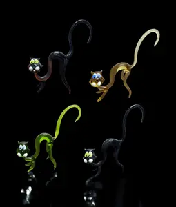 Glass Cat Figurine, Collectible Glass Cat, Murano Quality Gift At A Fraction Of The Price, Handcrafted In Ukraine
