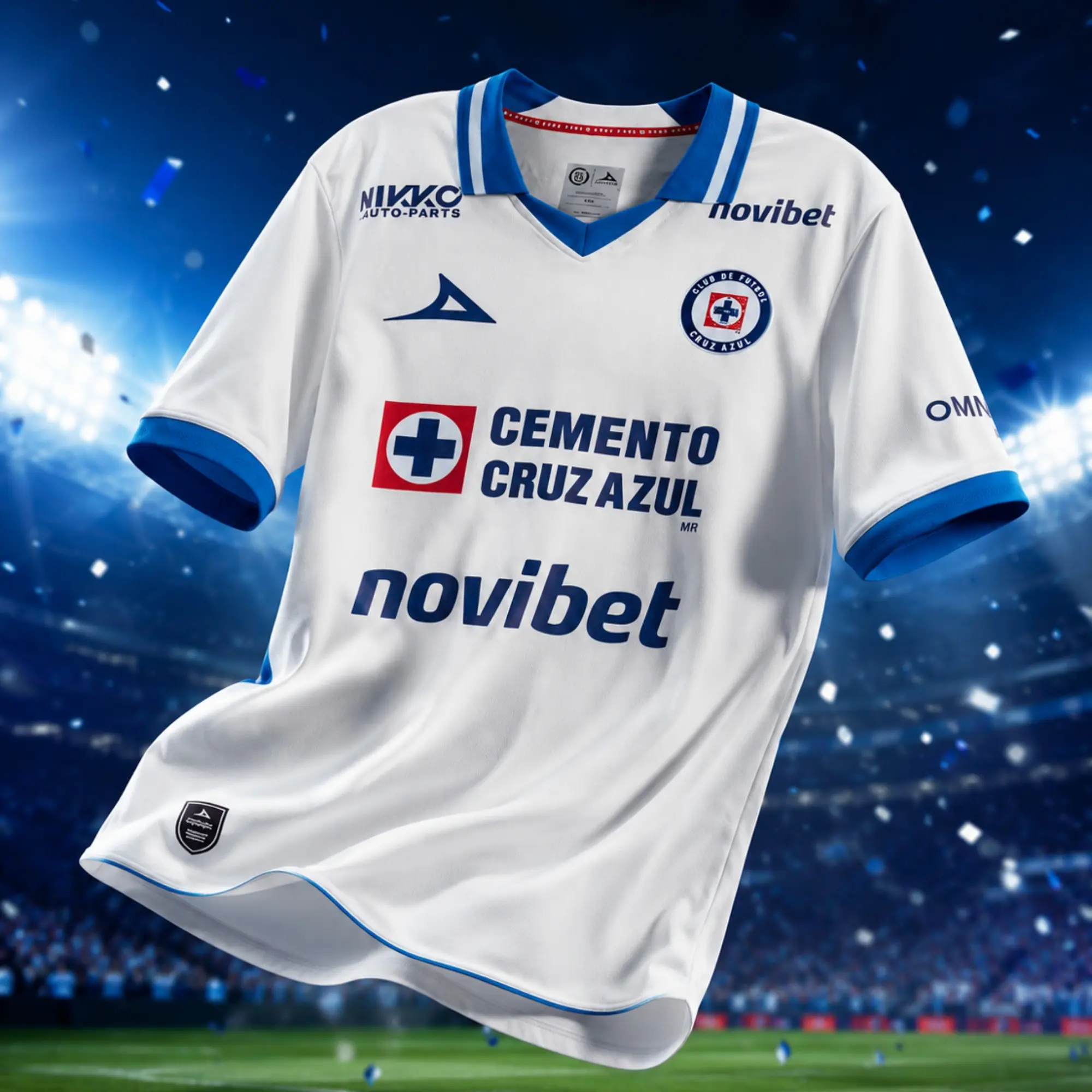 White Cruz Azul Home Soccer Shirt 26-27, Premium Short Sleeve Football Jersey, Breathable Athletic Fan Apparel, Sizes S-5XL