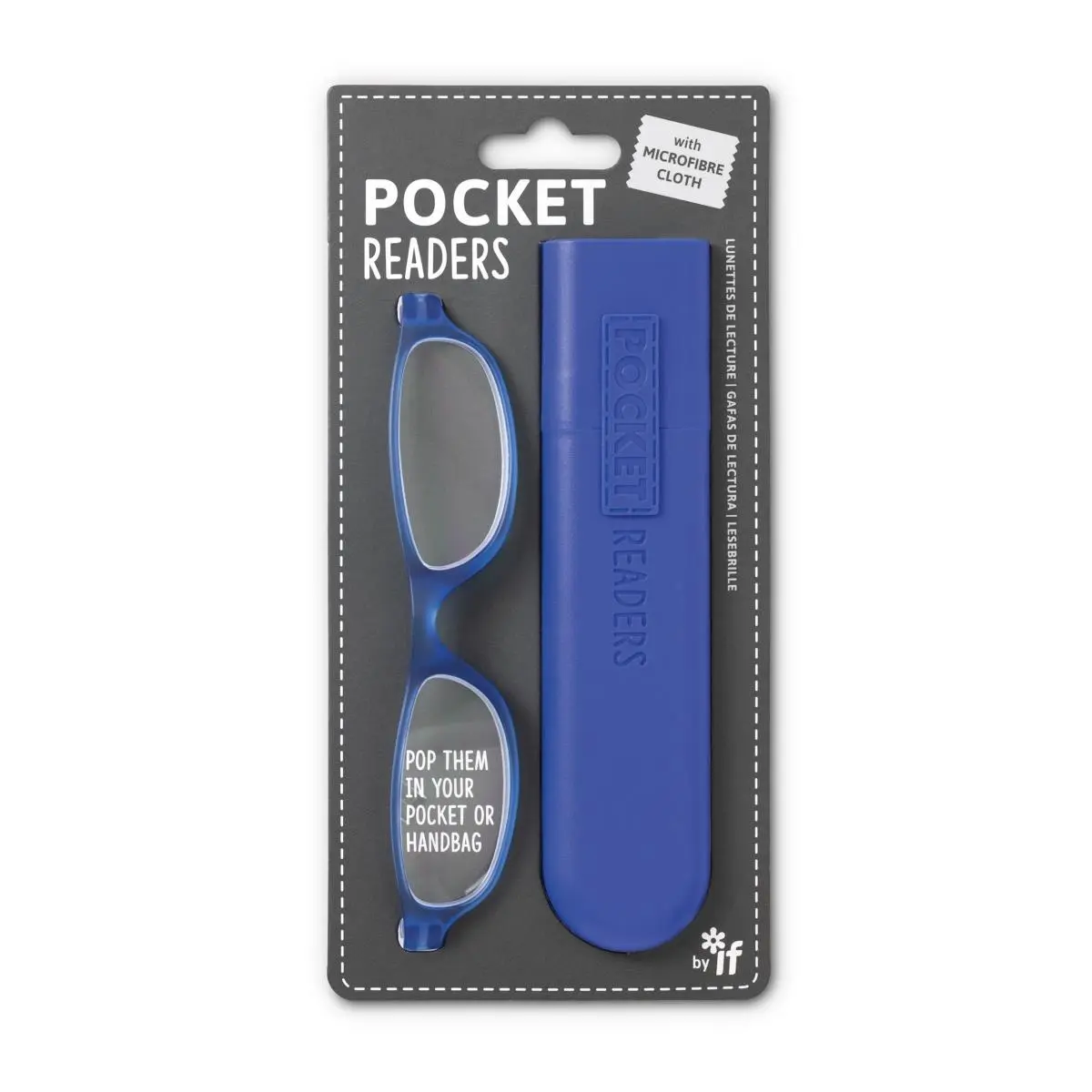 212 MAIN High Quality Eyewear Compact Plastic Frame Pocket Carry Eyeglasses, Blue, +2.5 Strength, USA-Compliant, Trending Eyeglasses, Includes Microfiber Cloth