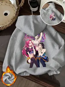 Demon Hunter K-Pop Hoodie, Huntrix K-Pop Top, Mira Rumi Zoey Women's Hoodies, Gift for Huntrix Fans, Casual Long Sleeve Fitted Design, Womenswear