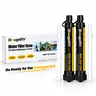 BougeRV 2 Counts/Set Portable Emergency Water Straw Filter - Lightweight Compact FDA-Certified Unisex Survival Gear, Transparent All-Terrain Reliability Tool for Hikers, Chlorine Removal, Disinfection, Crystal-Clear Results