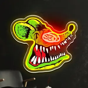 A neon light decoration for a mouse, underground garage, modified car, dad's garage neon light decoration, bar party club neon light